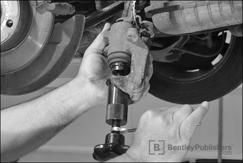 Detailed front and rear brake service.(BentleyPublishers.com watermark not printed on actual product.)