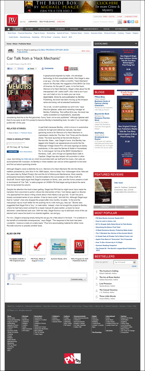 Publishers Weekly - August 9, 2013